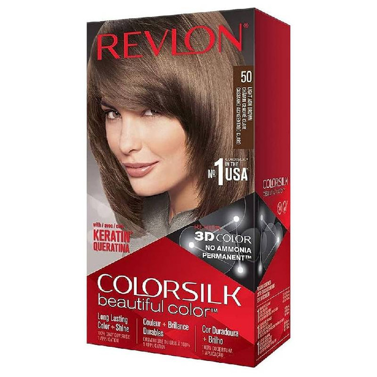 رنگ مو قهوهای خاکستری روشن بدون سولفات رولون آمریکایی